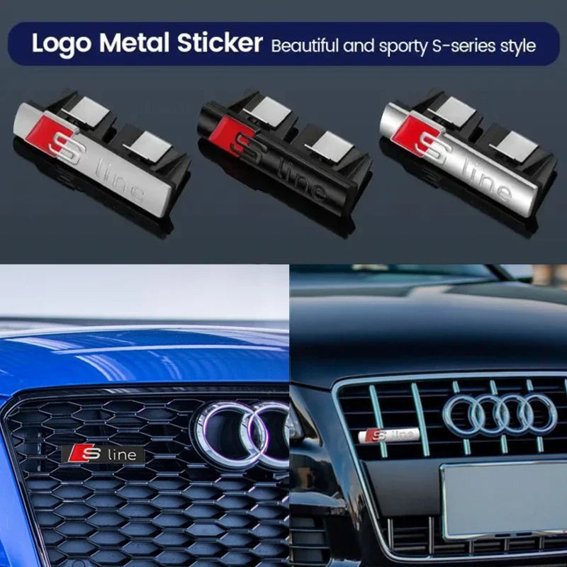 1 Pack Car Badge Accessories Front Grille Badge Trunk Decor Decal For Audi A3 A4 A5 A6 A7 B5 B6 C5 C6 8p 8v 8l Q2 Q3 Q5 Q8 Tt Rs