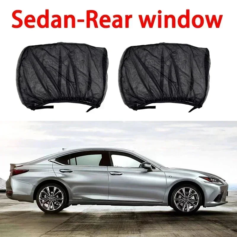 Car Sunshade Curtains Universal Side Window Shades SUV Curtains Protection Repellent Mosquito Mesh Net Sunshade Auto Accessories