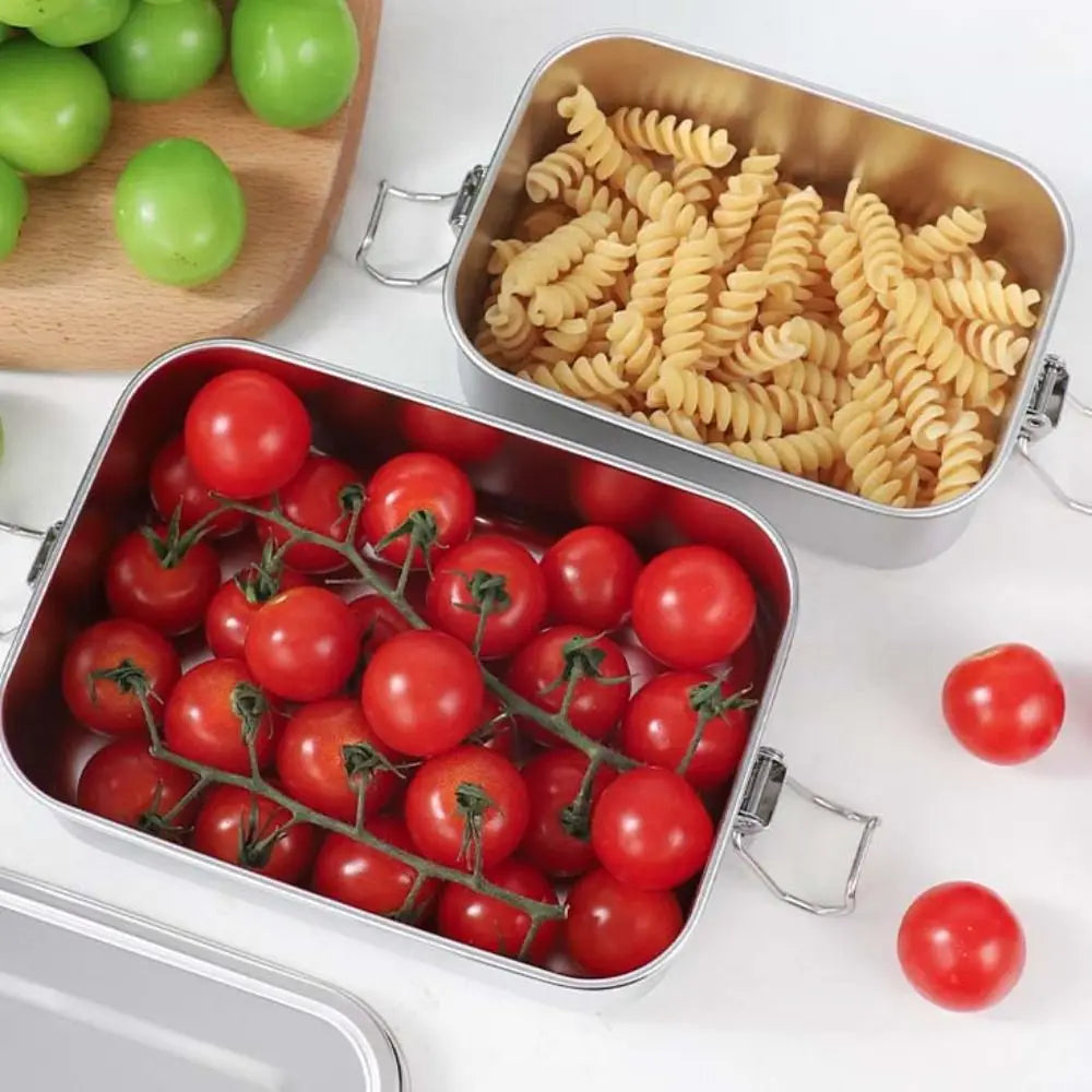 Rectangular 304 Stainless Steel Lunch Box Separated Removable Partitions Food Container Leakproof with Sealing Strip