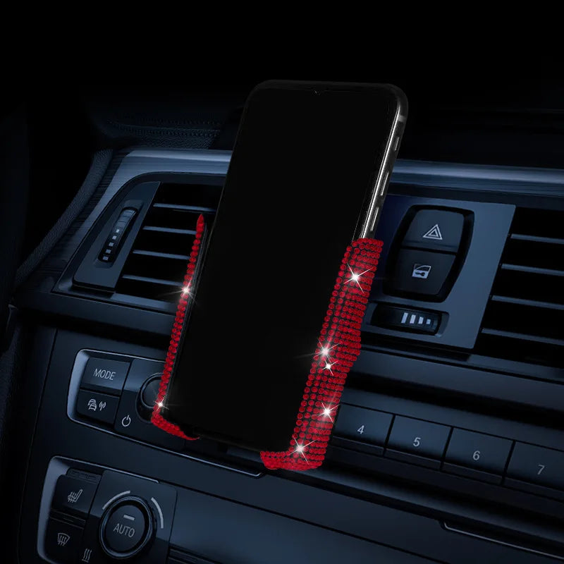 Bling Rhinestone Car Phone Holder Air Vent Gravity Auto-clamp Cell Phone Mount Luxury Crystal Car Navigation Bracket