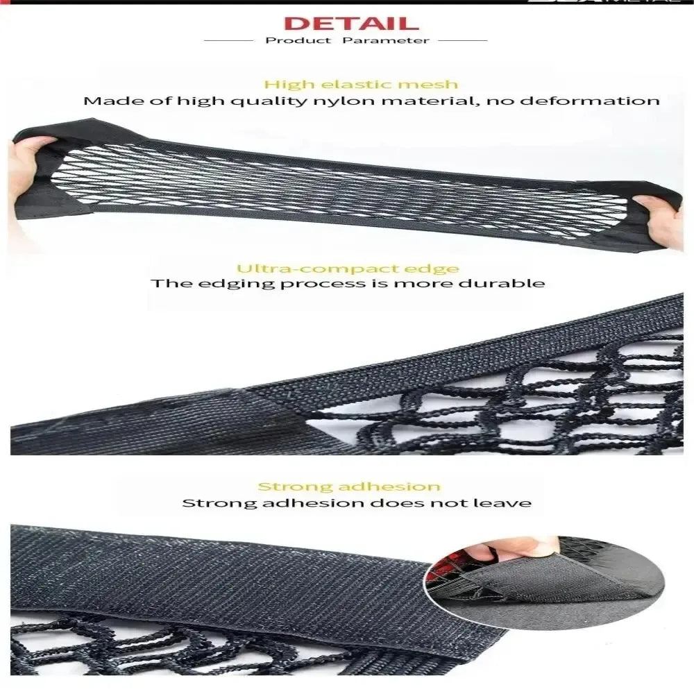Car Trunk Storage Bag Nylon Mesh Nets Auto Back Rear Trunk Organizer Elastic String Luggage Net Holder Pocket Vehicle supplies