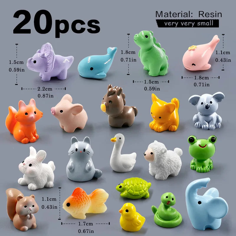 Christmas Easter Rabbit Pig Bear Sheep Frog Capybara Fox Cat Fish Bird Figurine Miniature Fairy Garden Decoration Accessories