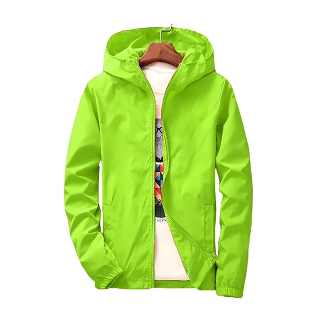 2025 Spring and Autumn New Youth Men's Fashion Casual Zipper Jacket Student Korean Edition Thin Top Solid Color Hooded Jacket