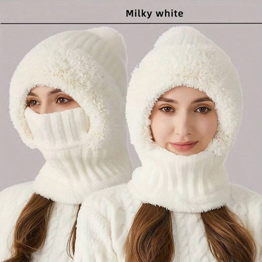 WarmthMax Thermal Lined Knit Hat - Milky White