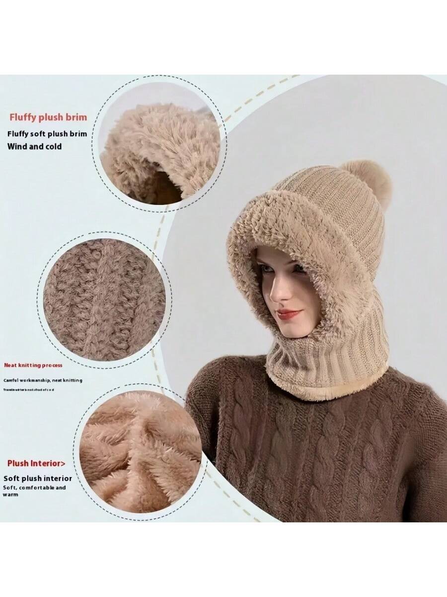 WarmthMax Thermal Lined Knit Hat - Milky White