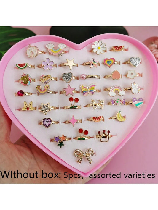Girls Adjustable Alloy Finger Rings